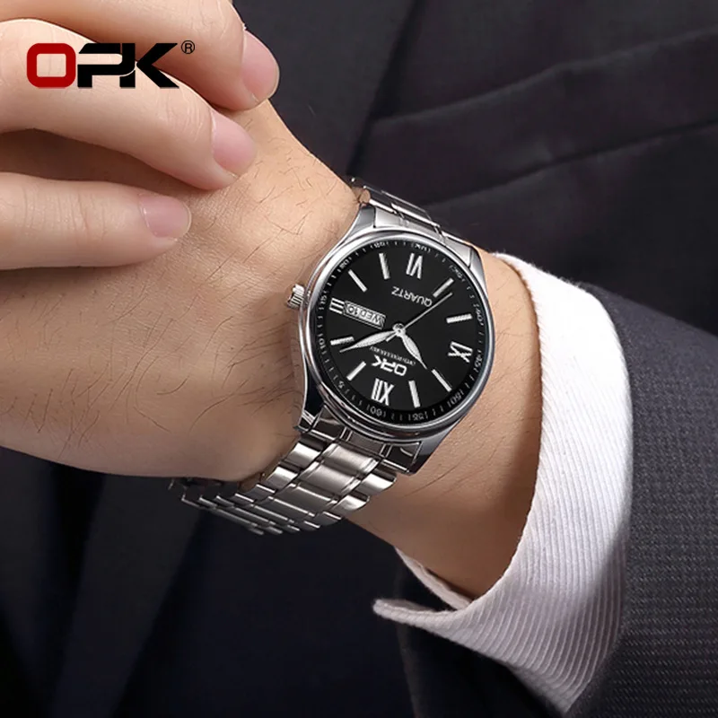 OPKBrand Watch Factory Dropshipping-Border vendita calda doppio calendario orologio al quarzo orologio da uomo da uomo