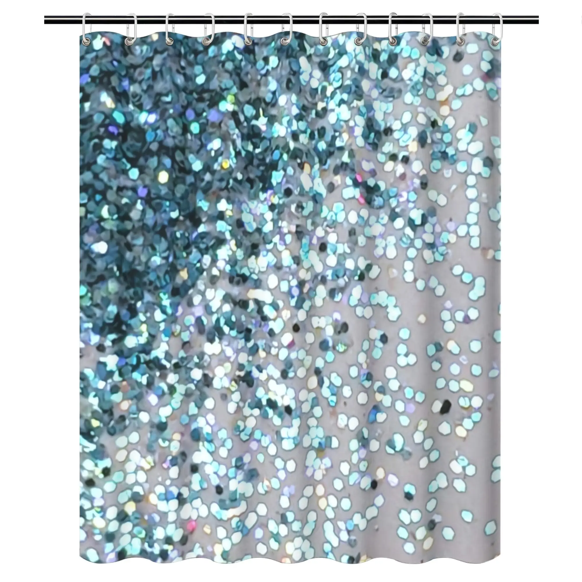 Abstract Blue Bokeh Glitter Watercolor Splash Shower Curtain Waterproof Liner 90x180cm Bathroom Decoration Modern Home Decor Gif view 5