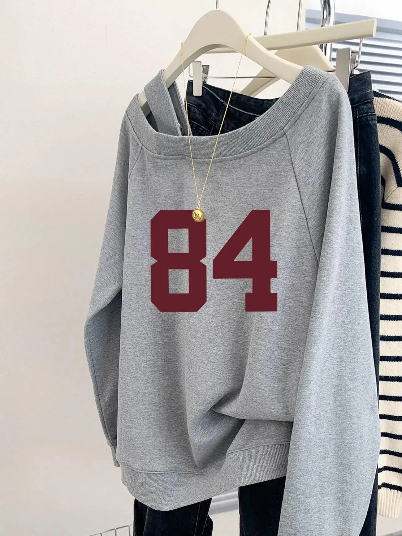

Zipped Sweatshirts Woman Unusual Clothes Emo Wine Punk-Style Look Line Spring Tops Weight Drop-Shoulder Casuals Asymmetric Cozy