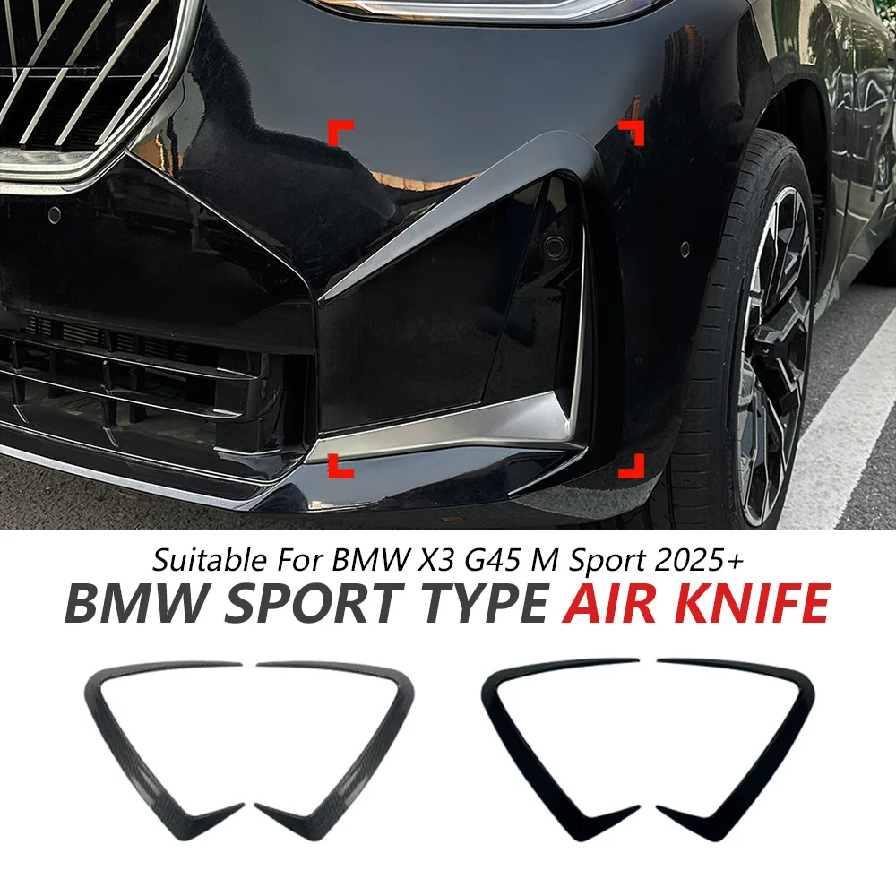 

Front Bumper Wind Blade For BMW X3 G45 M Sport 2025+ Glossy Black Sport Bumper Side Grille Trim Auto Accessories