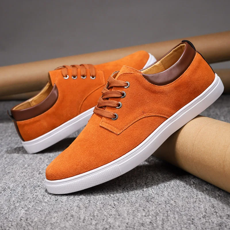 

2022 New Fashion Suede Shoes for Men Breathable Flat Men Casual Shoes Big Size 48 Lace-up Social shoe Male zapatos hombre casual