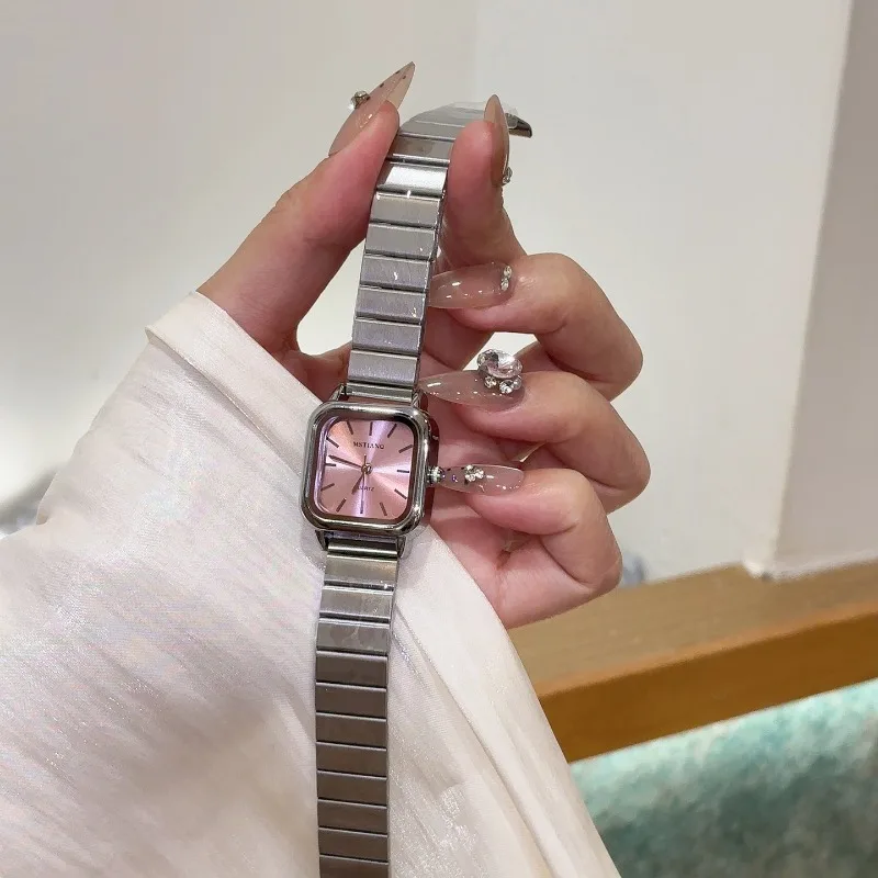 ساعة نسائية فاخرة من أفضل العلامات التجارية، ساعات نسائية بحزام فولاذي أنيق، ساعة يد كوارتز Montre فام، هدايا جميلة، ساعة يد كوارتز #4