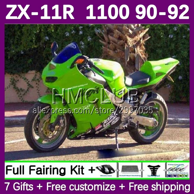 Fairing For KAWASAKI NINJA ZX-11 ZZR1100 ZX 11R 11 ZX11 R 116No.48 ZZR 1100 CC ZX11R 90 91 92 ZX-11R 1990 1991 1992 green stock