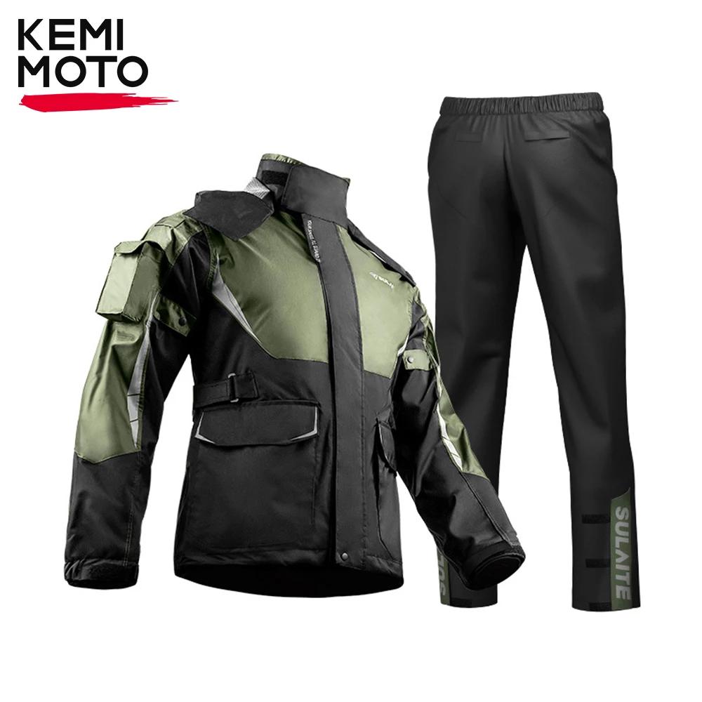 Chubasqueros para motocicleta, traje impermeable para hombre, conducción al aire libre, tipo dividido, impermeable transpirable para conductor, equipos reflectantes con luz de lluvia