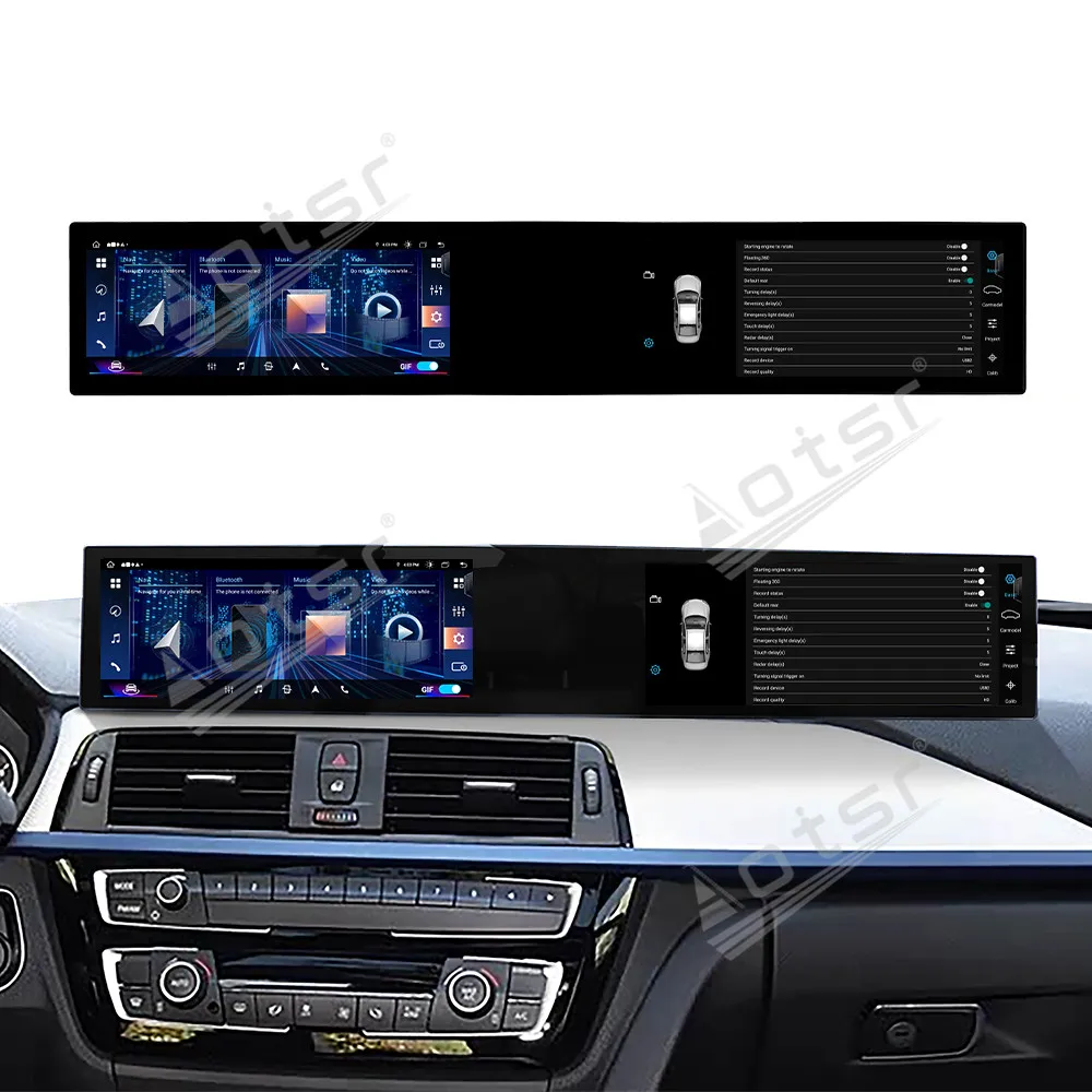 For BMW 3 Series 2013-2019 Luxury Car Accessories GPS Navi 21 Inch Ultra Large HD Dual Screen Android 14 Car Multimedia Player