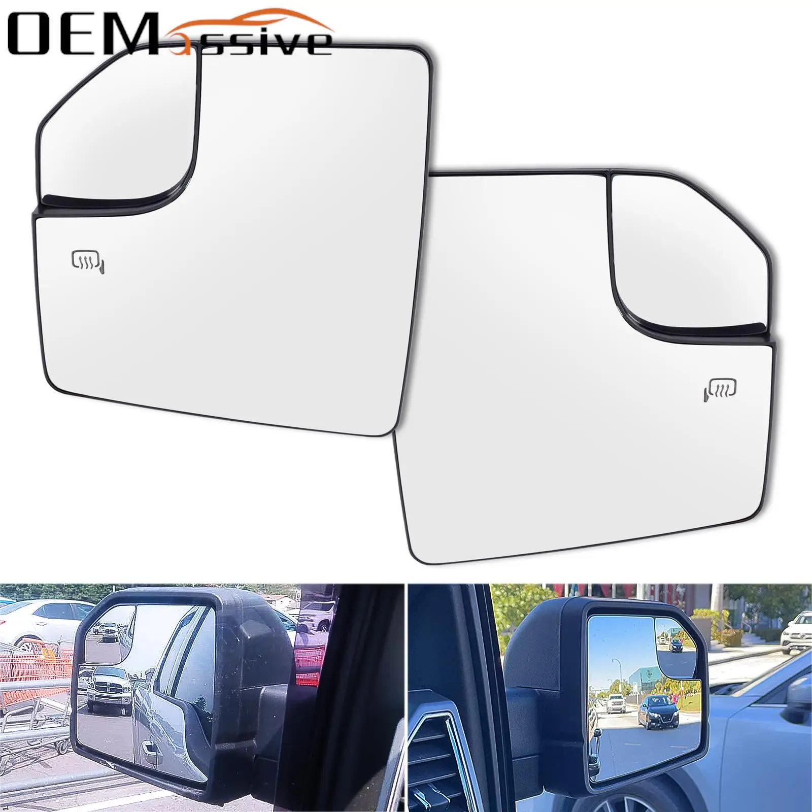 

Wide Angle Heated Mirror Glass Side Door Rearview Wing Mirror Backing Plate For Ford F-150 F150 2015 2016 2017 2018 2019 2020