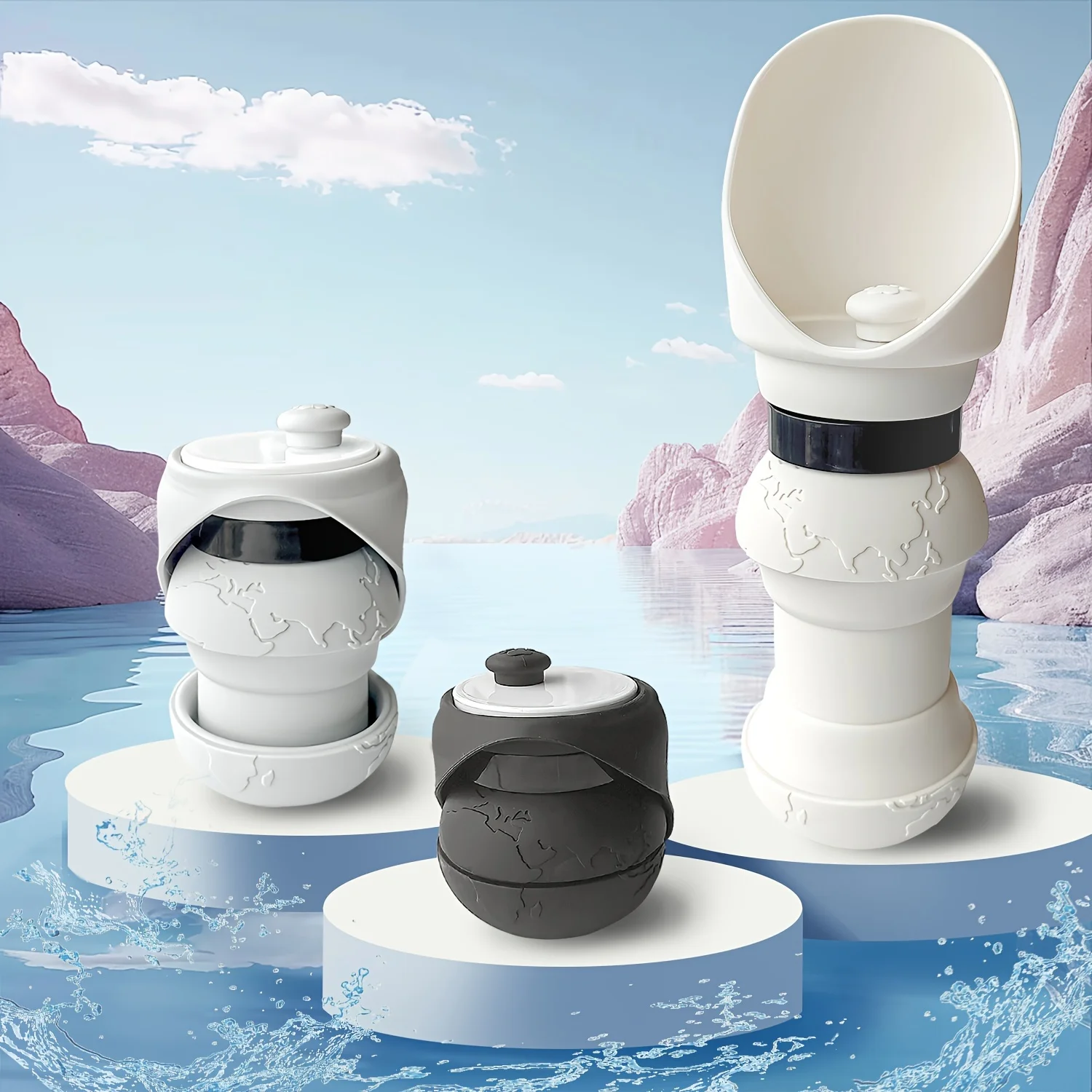 Botella de agua para perros mejorada, botella de agua plegable para perros, dispensador de agua portátil y a prueba de fugas para cachorros, agua para mascotas