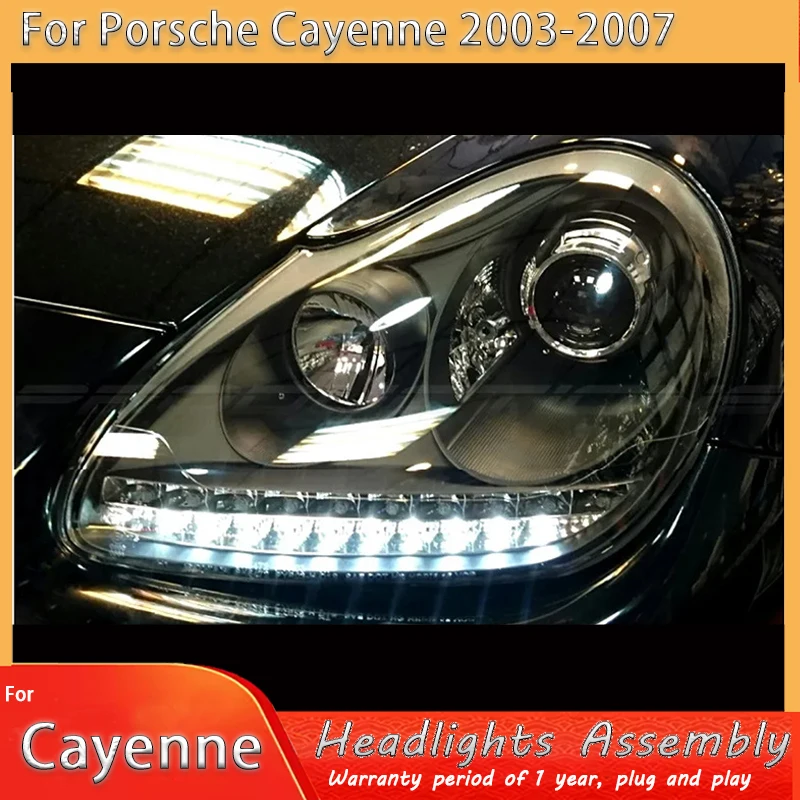 

Автомобильные аксессуары для Porsche Cayenne: 2 шт. фары (2003-2007) с LED DRL, ксеноновые, ближний/дальний свет
