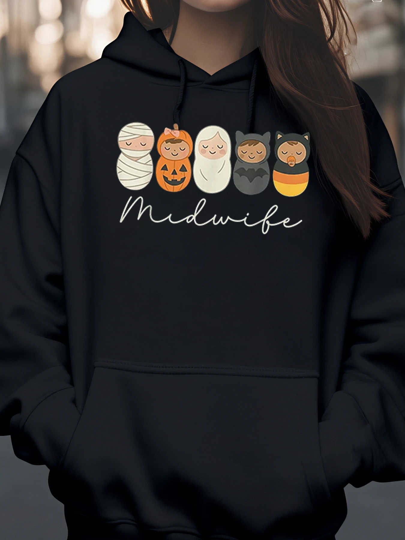 

Детские костюмы на Хэллоуин, толстовка с капюшоном для акушерки, женская повседневная одежда для акушерстных и ожидающих мам