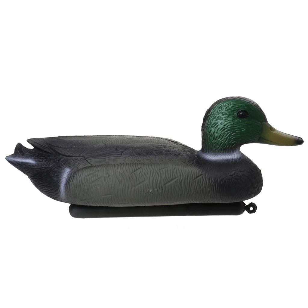 PE Durable Large Full Body Realistic Hunting Decoy Duck Male Mallard Fields Water Float Decoy with Green Head For Hunting Decoy