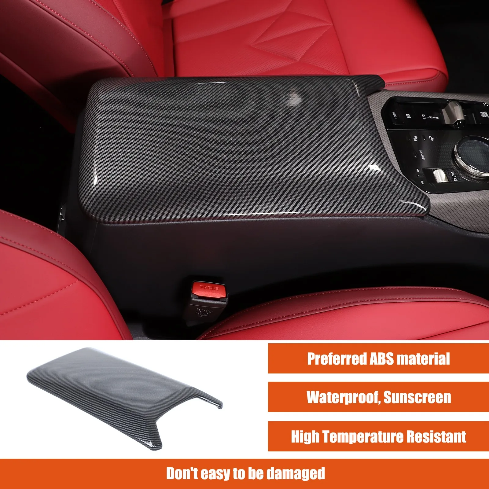 

Car Accessories ABS Carbon Fiber Style Interior Center Console Armrest Box Cover For BMW X3 G45 2024 2025 2026 Protection Trim