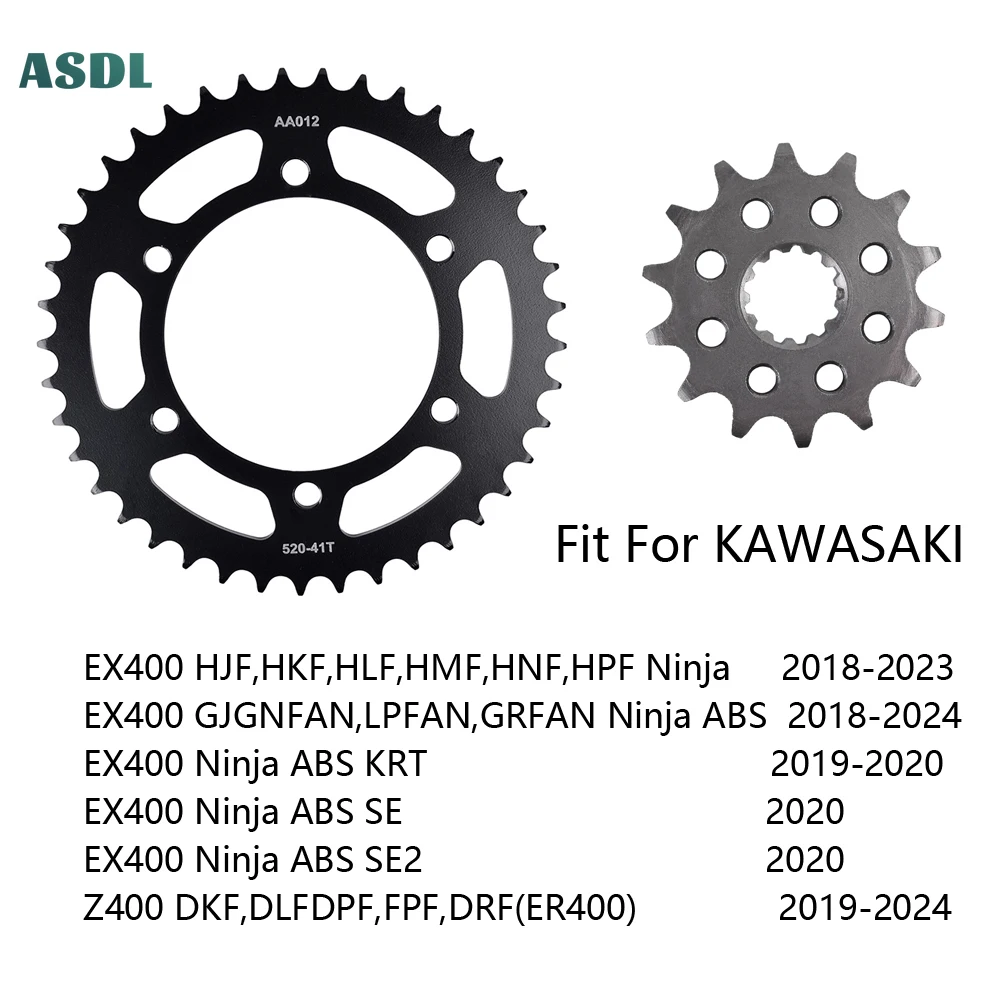 

520 41T 14T Motorcycle Front and Rear Sprockets for KAWASAKI EX400 Ninja 18-2023 EX400 Ninja ABS KRT SE SE2 2019-2020 Z400 ER400