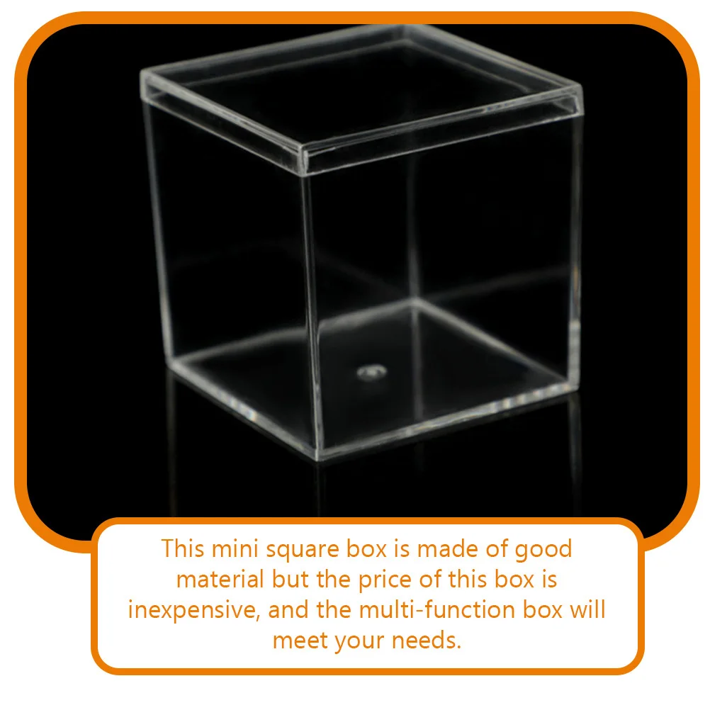 

8Pcs Transparent Square Box Clear Mini Container for Candy Chocolate Hairpins Craft Supplies Small Storage Case with Lid Gift