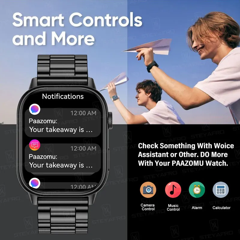 Neue Smartwatch mit integriertem GPS-Kompass, 2,01 Zoll HD-Display, 420-mAh-Akku, AI-Sprachassistent, 178+ Sport für XIAOMI Watch iOS Android