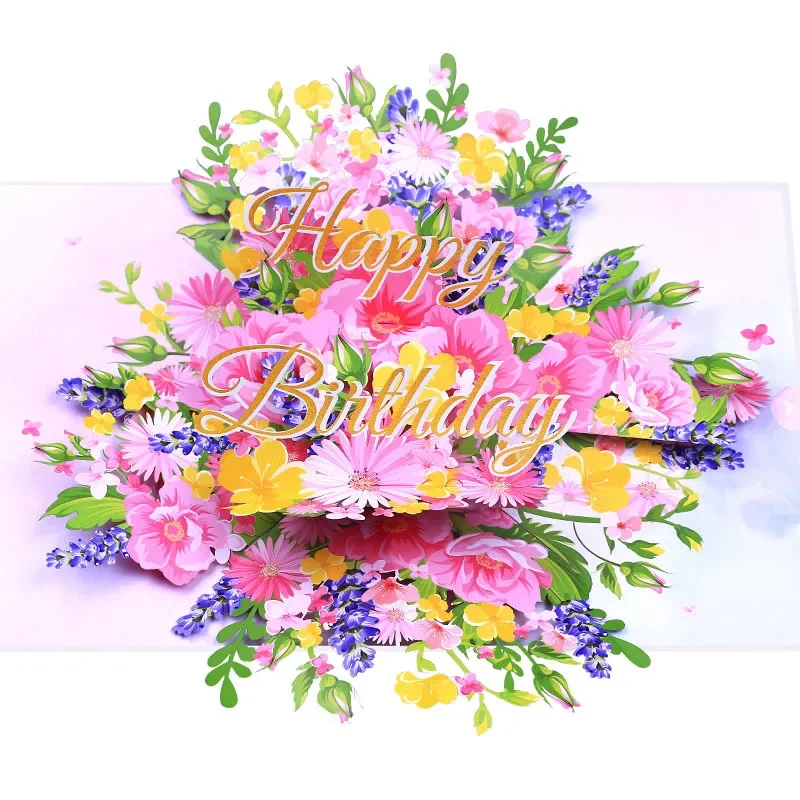 

10pcs/pack Exquisite Greeting Card Happay Birthday Gifts Elegant Lovers Greeting Cards Creative 3D Pop Up Card