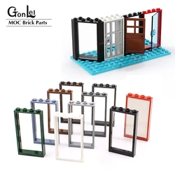 8Set/lot 57895 MOC Windows and Doors Frame 1x4x6 Glass 60596 for City Street House Window Building Blocks DIY Bricks Toys Parts