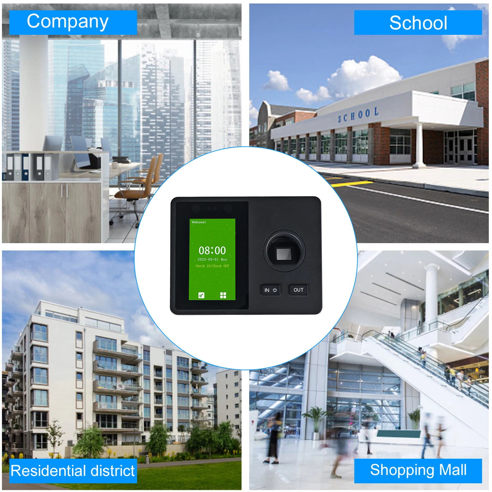 【ساخن】مسار وقت الحضور بدون تحويل مع 1000 كلمة مرور 1000 بطاقة هوية 1500 بصمة لآلة التحكم في الوصول للموظفين #3