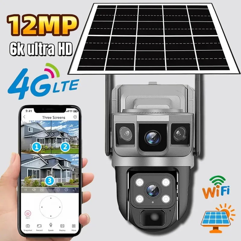 

4K 8MP Solar Security Camera, 4G/WiFi, 360° Dual Lens, PIR Motion Detection, Color Night Vision, IP66 waterproof, Wireless CCTV