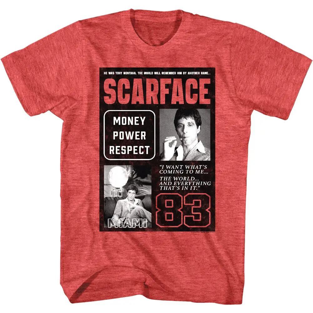 Scarface Miami 1983 Men'S T Shirt Tony Montana Mafia Money Power Respect