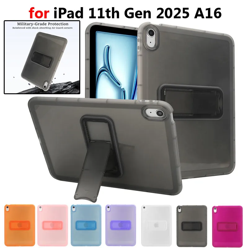 

Чехол для iPad 11-го поколения 11 дюймов Air 11 2025 Air 7 6 5 4 / Pro 11 / 10,2 дюйма 10 9 8 7 Прозрачный мягкий чехол-подставка из ТПУ
