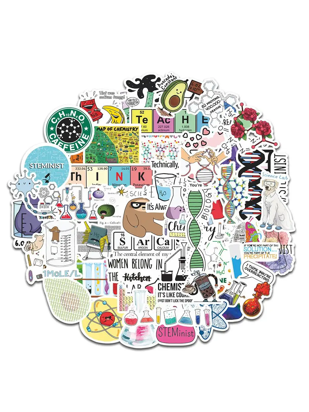 AliExpress Hizxj 50pcs Chemical Periodic Table Stickers Laptop Bicycle Guitar Skateboard Sticker Kid DIY Graffiti Waterproof Stickers Toy