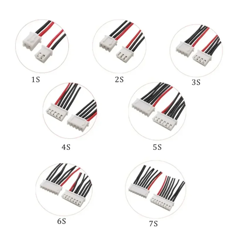 10pcs 20cm Balancer Cable Silicone Wire 1s 2s 3s 4s 5s 6s 7s 8s Rc Lipo Battery Balancer Charger Plug Connector22awg Rc airplane