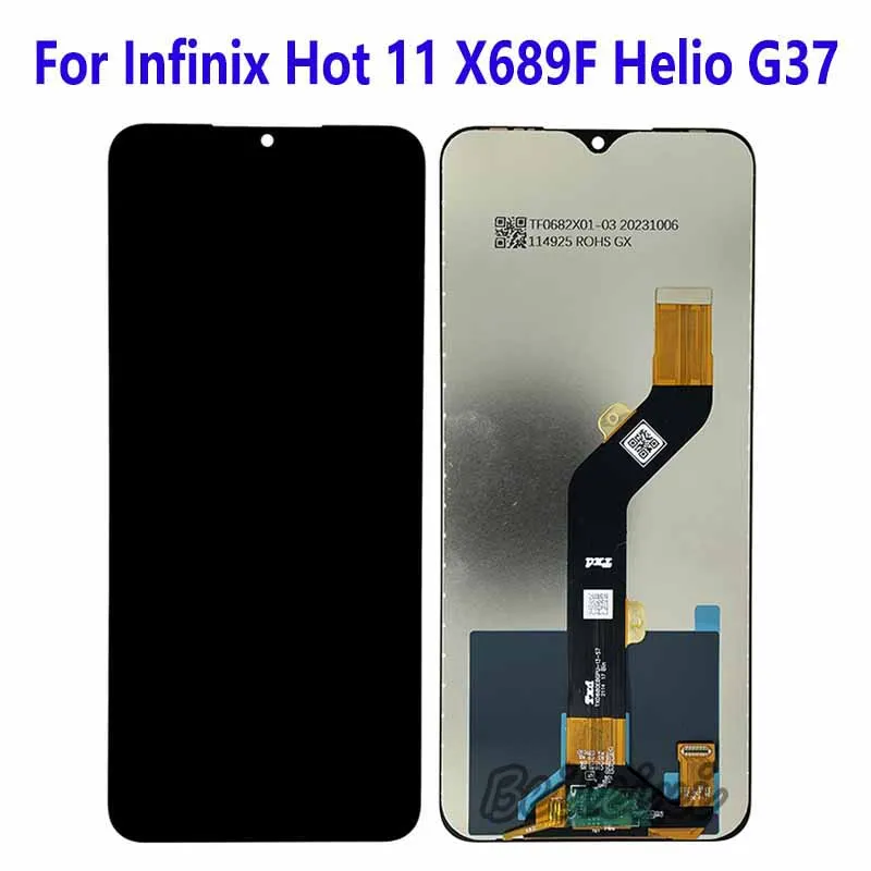 For Infinix Hot 11 X689F Helio G37 LCD Display Touch Screen Digitizer Assembly Replacement Accessory