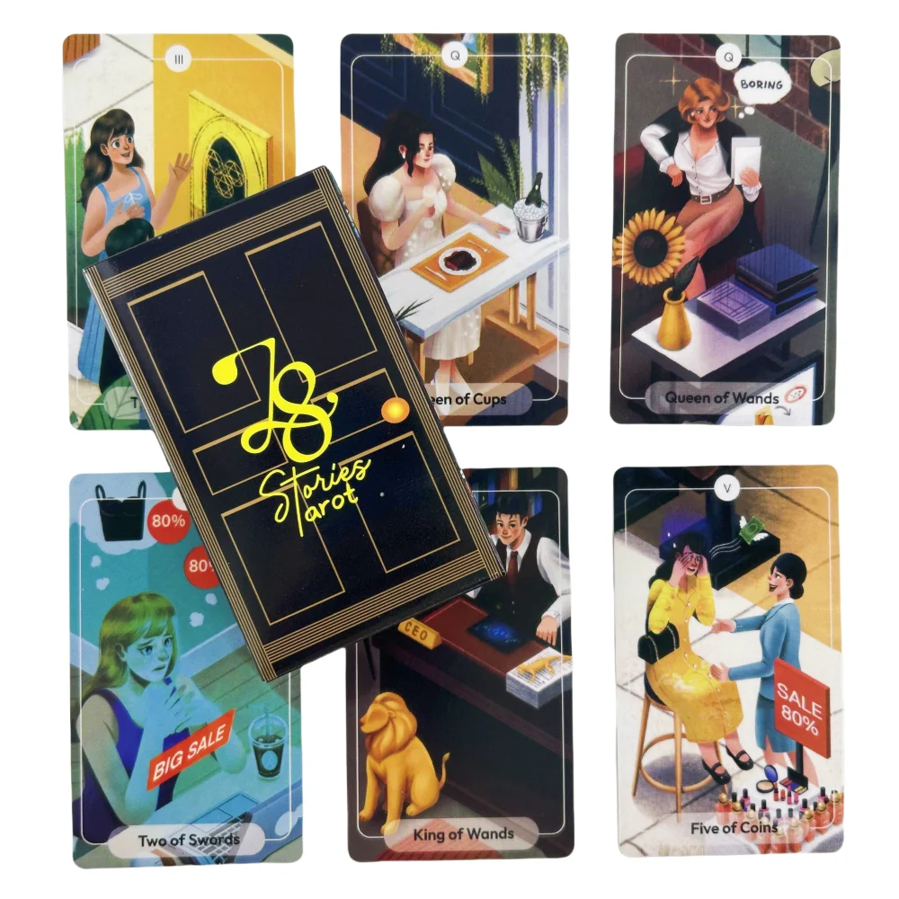 Hot Selling 78 Stories Tarot Cards English Board Game Playing Cards