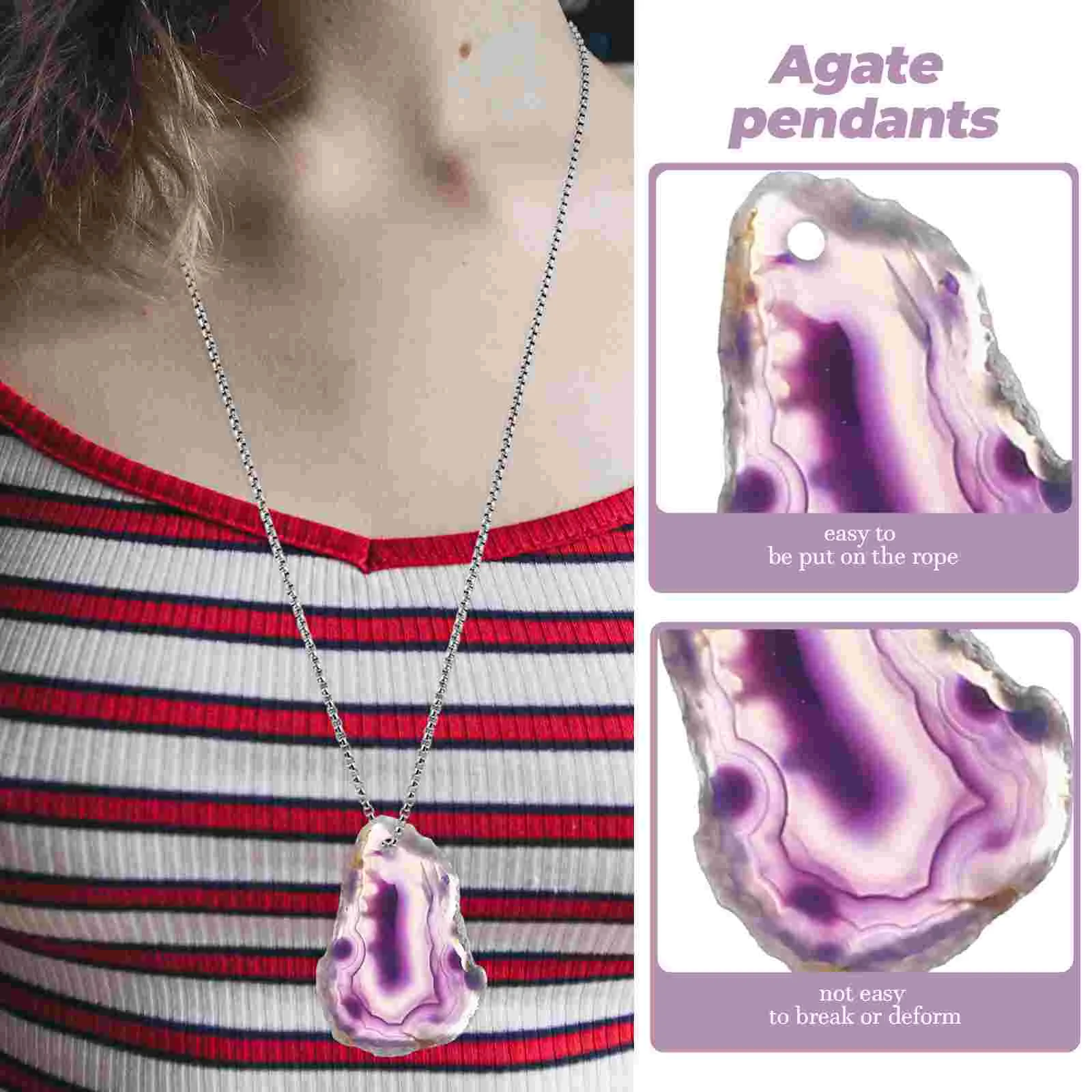 Agate Piece Pendant Sweater Chain Hanging Decoration Colorful Wind Chimes (20pcs Mixed Style) Pendants Design Slices