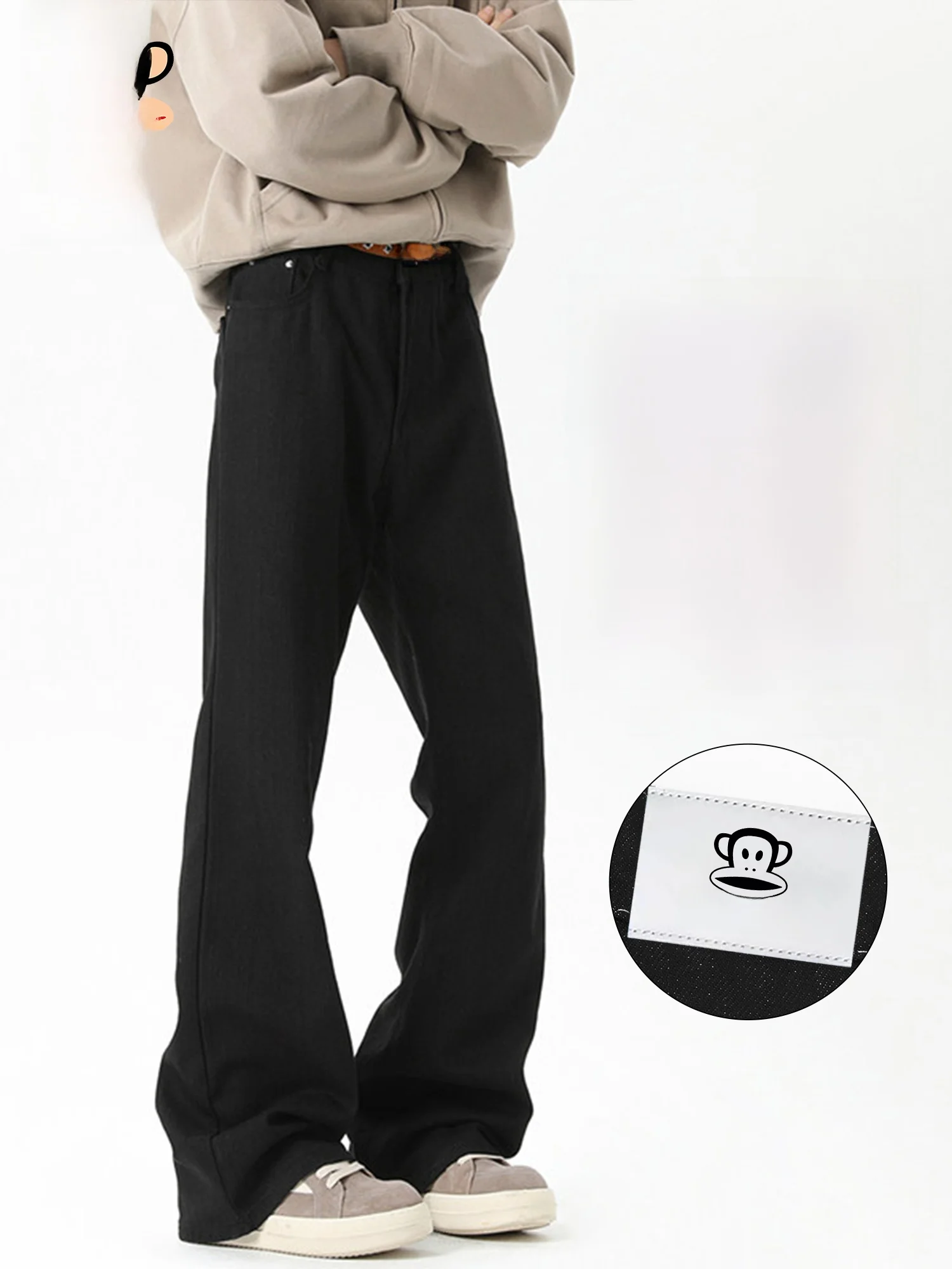 

Loose Fit Straight Leg Denim Jeans Men's Spring 2026 Casual Wear Micro Flared Long Trousers Youth ular Cotton S...