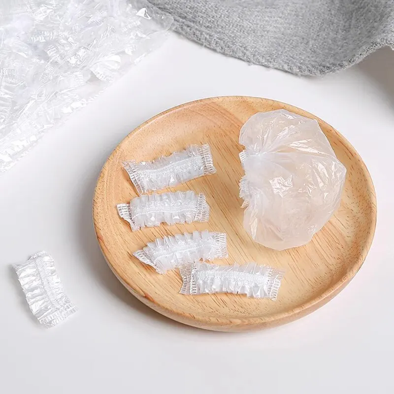 100PCS Disposable Hair Earmuff Dye Transparent Elastic Shower Hair Dye Protection Tool Shield Waterproof Earpack Plastic Wrap