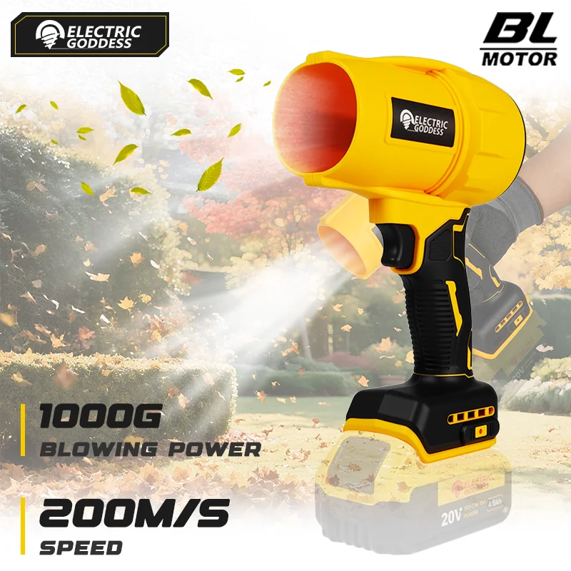 

Electric Goddess Brushless Motor Electric Hair Drier Handheld Super Strong Wind Blower Power Tool For Dewalt 20V Battery Pin