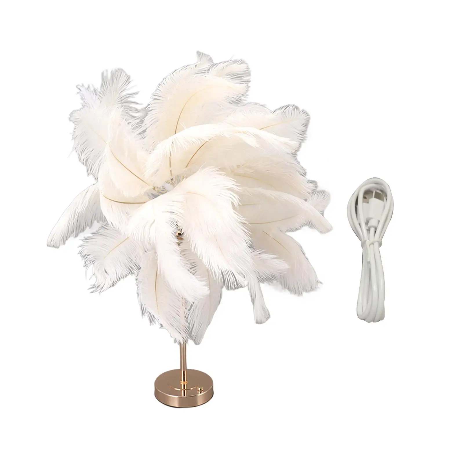 

Rechargeable Ostrich Table Lamp - Modern Romantic Bedroom Decoration Light for home