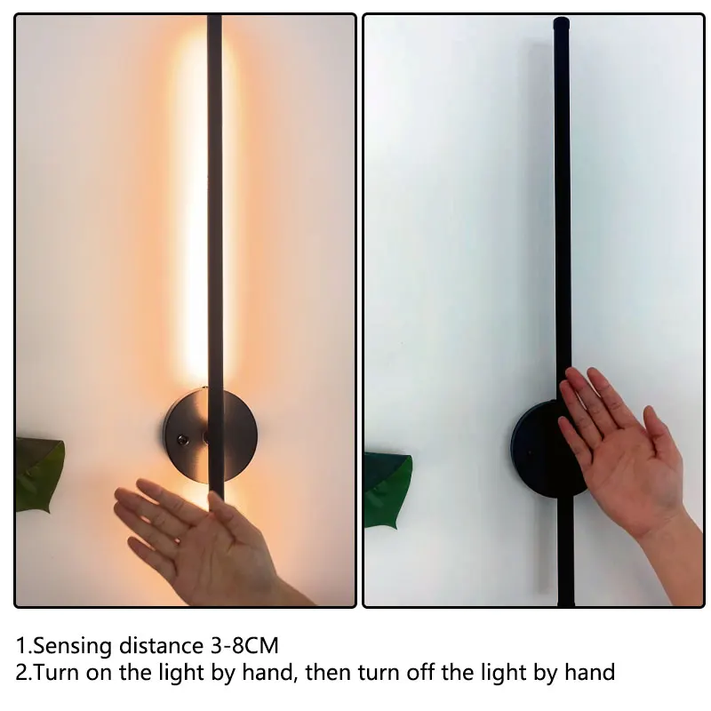 Imagem -06 - Indoor Hand Sweep Sensor Switch Led Wall Lights Lâmpadas de Parede para Corredor Corredor Quarto Interior Iluminação Sconce Ac85265v