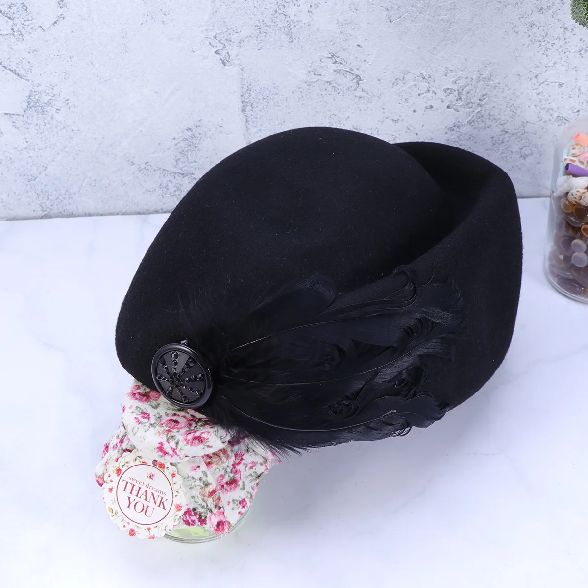 หมวกแอร์โฮสเตสขนสัตว์ ชุดคอสเพลย์พนักงานต้อนรับบนเครื่องบิน สไตล์แอร์โฮสเตส สำหรับการแสดงบนเวที