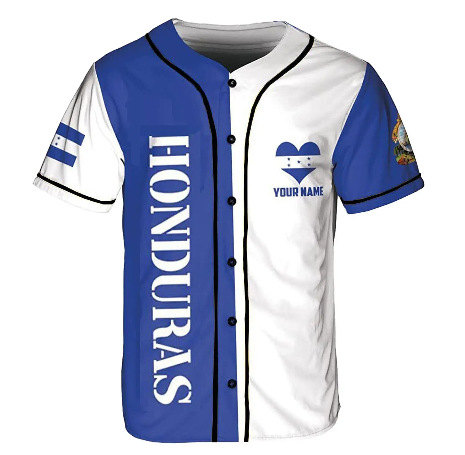 2023 New Honduras Custom Your Name Baseball Jersey Shirt Baseball Shirt 3d Printed Men's Shirt Casual Shirts Hip Hop Tops