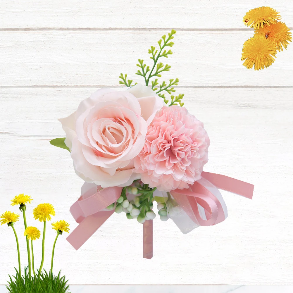 1Pcs Artificial Wedding Corsage Flower Brooch Bride Groom Pin Delicate Brooch for Special Events Bridal Corsage