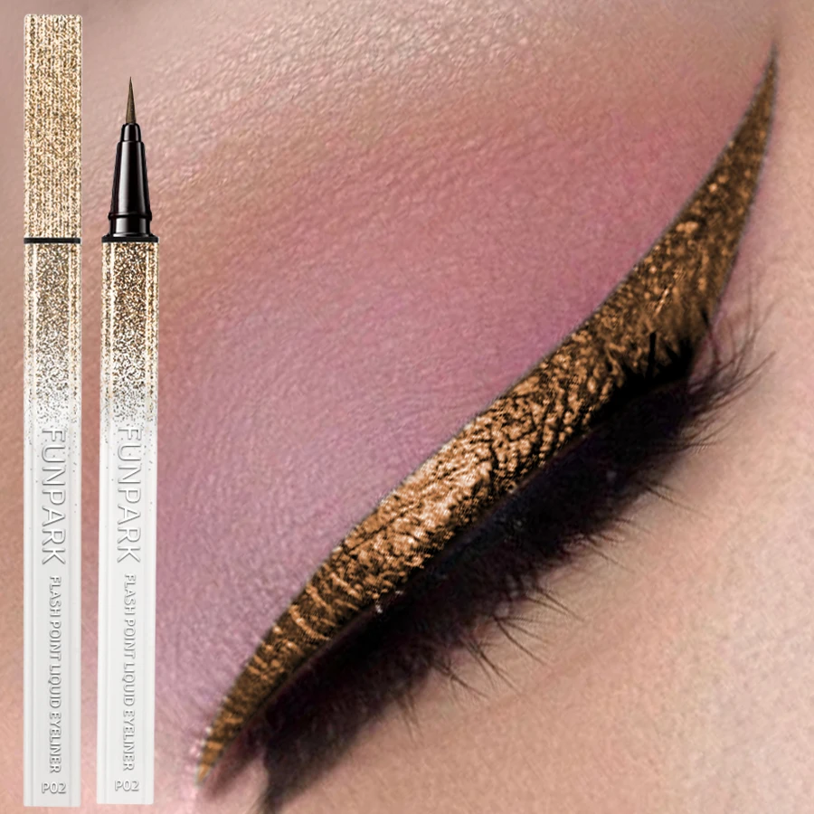 Stylo Eyeliner liquide Flash, Durable, brillant, imperméable, liquide coloré, maquillage coréen pour femmes, cadeau, cosmétiques marron, 1 pièce