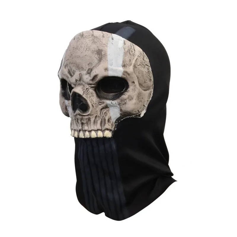 قناع مخيف على شكل جمجمة شبح للرجال ، قناع مخيف للوجه الكامل ، لعبة حرب رياضية خارجية ، تأثيري للهالوين ، أقنعة لاتكس