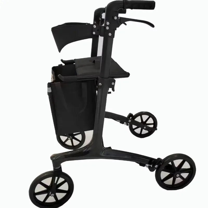 2026 Walking Aid Carbon Fiber Walkers for Seniors With Seat Foldable