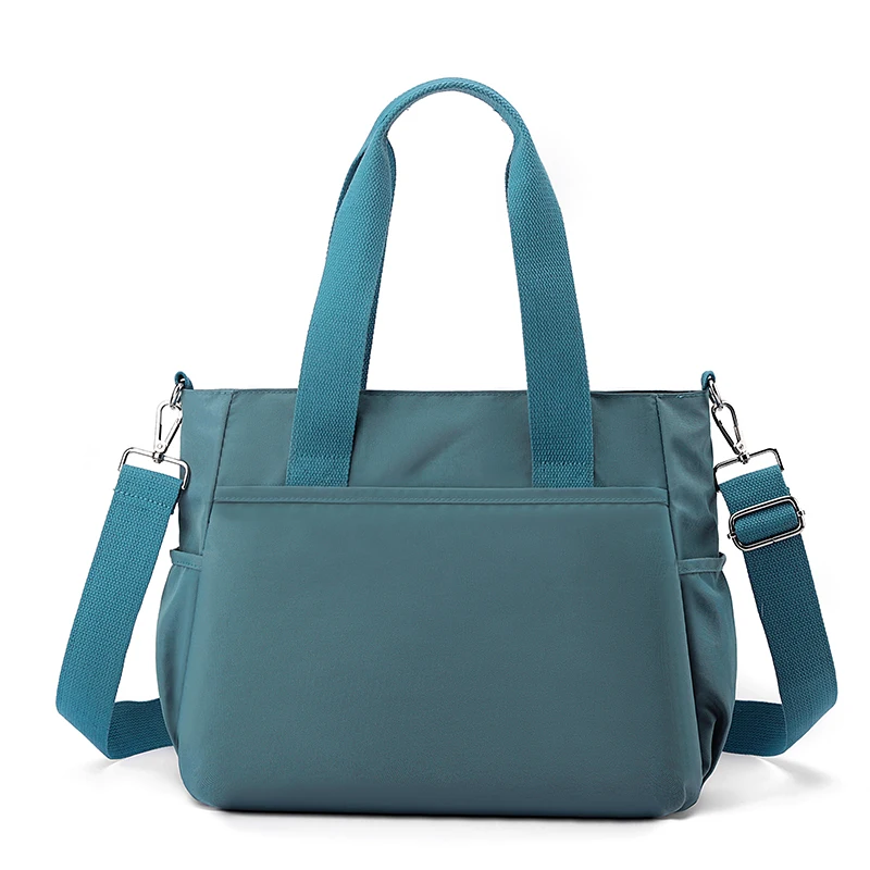 Schicke Damen Nylon Umhängetasche mit Verstellbarem Riemen Reißverschluss Vielseitige Einfarbige Schultertasche für den Alltag – Detail 8
