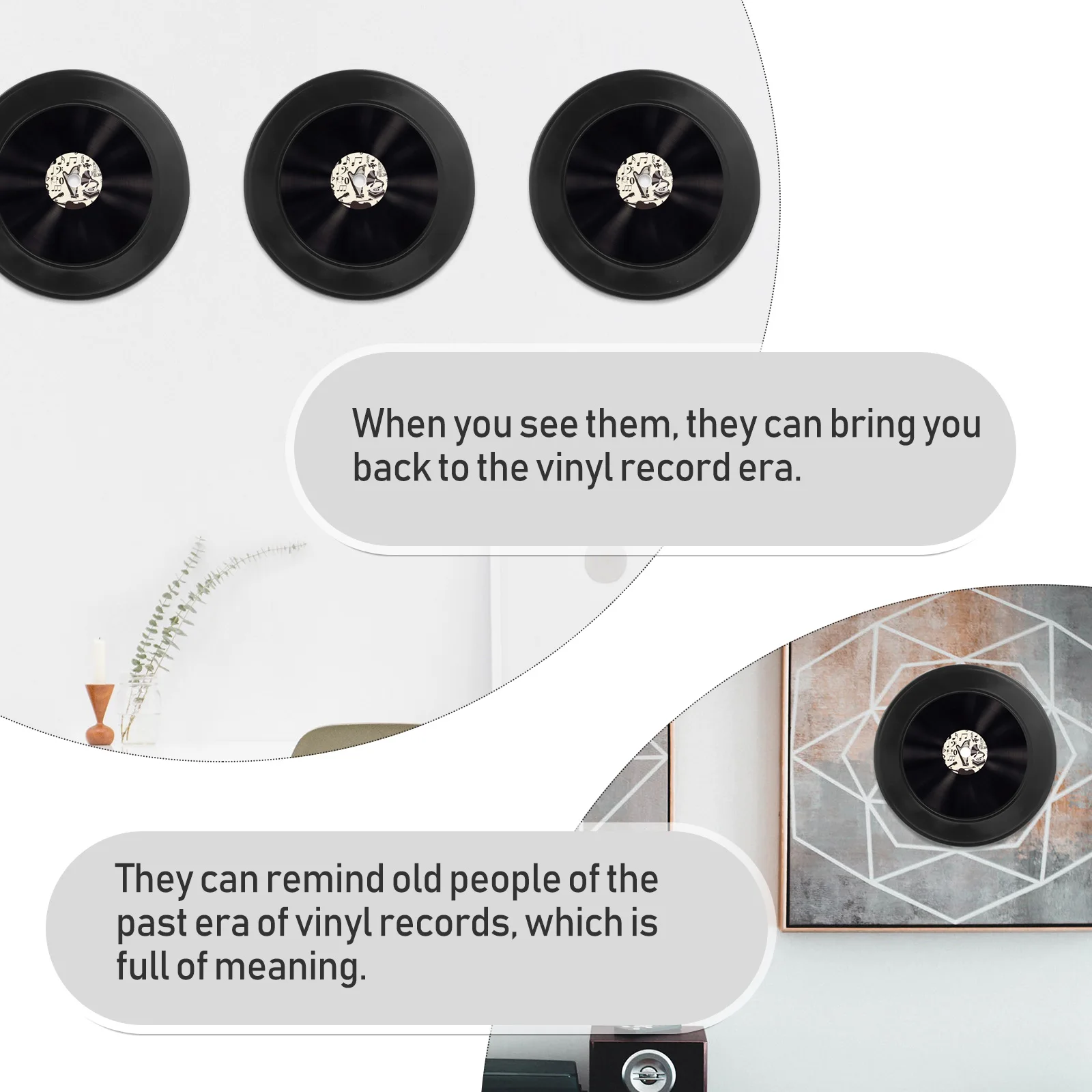 

Retro Vinyl Record Decorations Aesthetic Wall Art Household Interior Adornments Vintage Style Records Ornament Wall Records