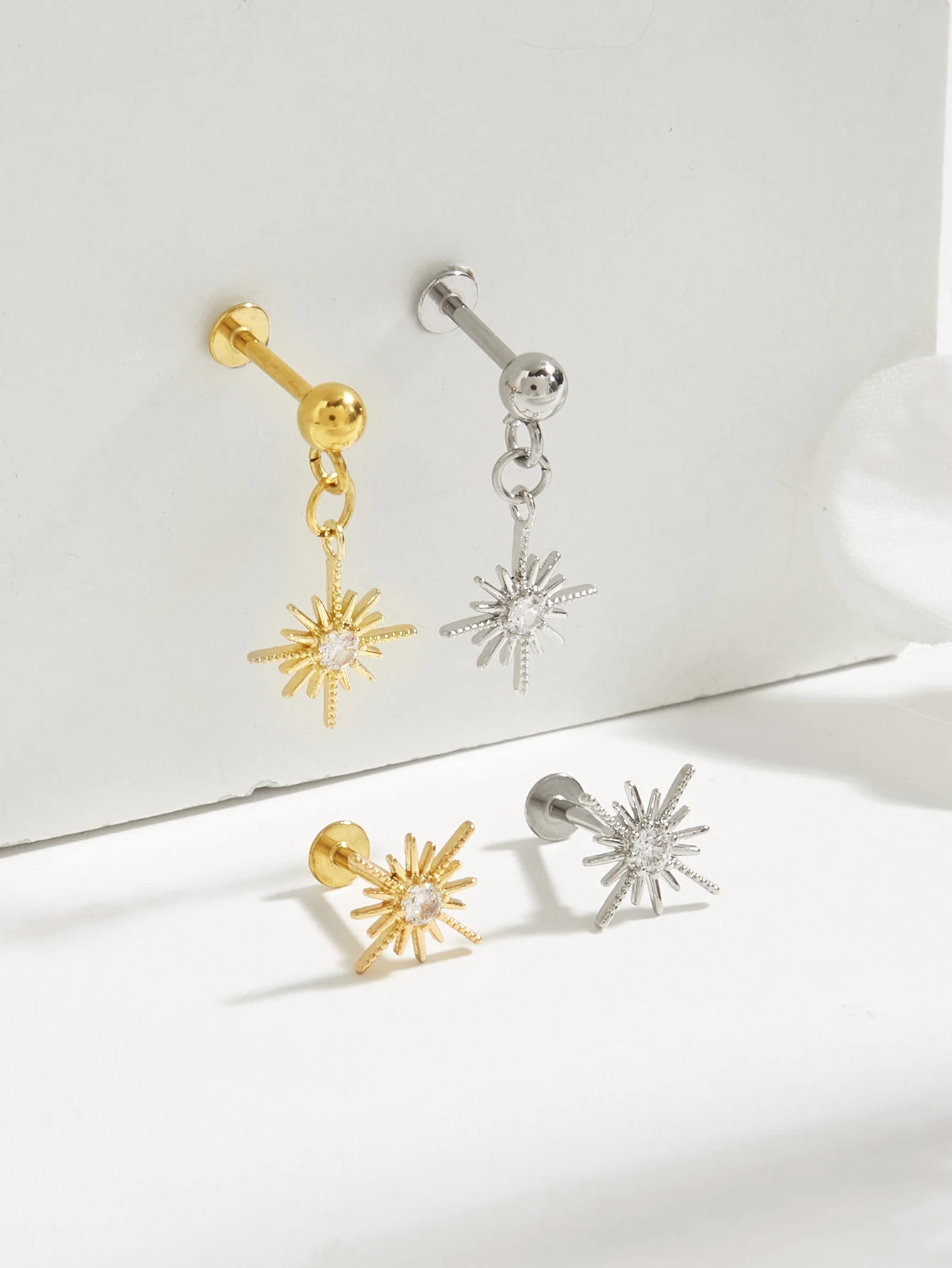 Sparkle Studs Stainless Steel  - Body Jewelry Rhinestone ulasan dan harga