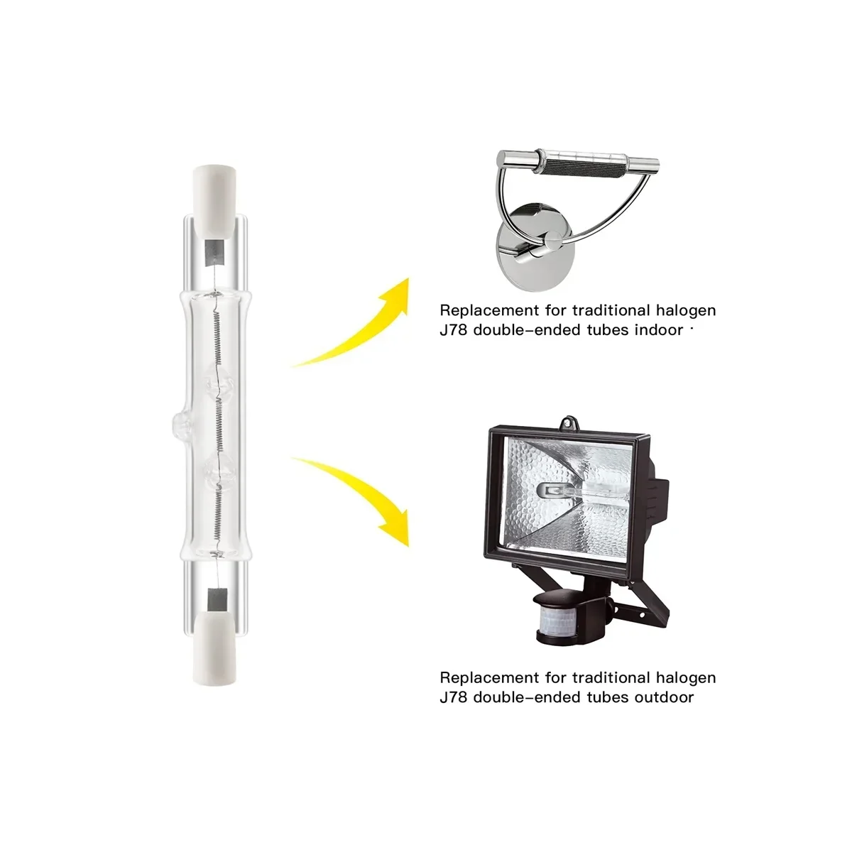 Lamplamp R7S 78 mm - 300 W Regul Duration voor Ilumina Serp de Paisagem e Trabalho