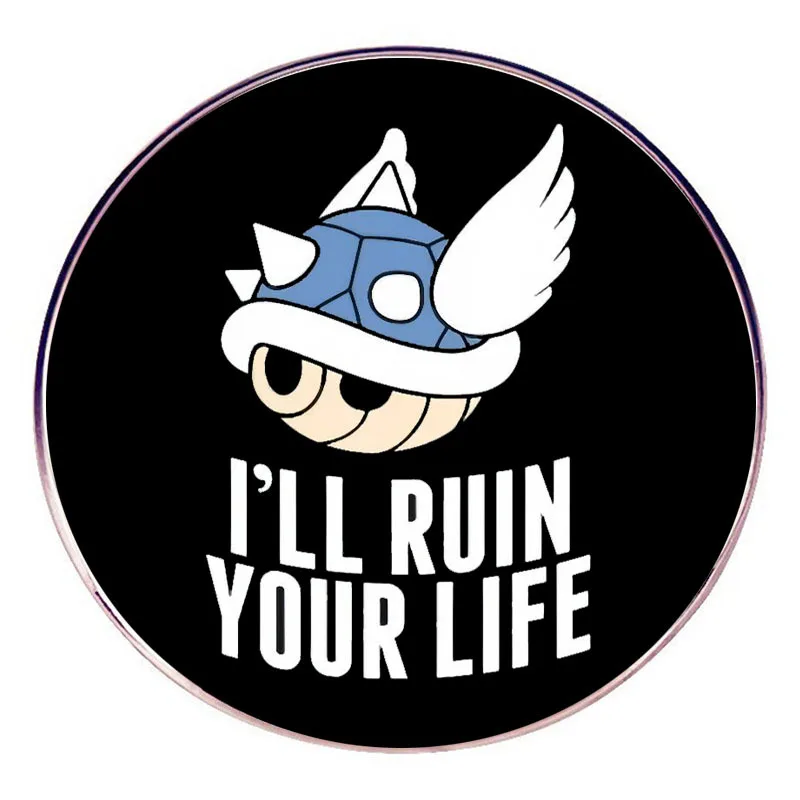 Blue Shell I'll Ruin Your Life Enamel Pins Lapel Badge Brooch Decoration Jewelry