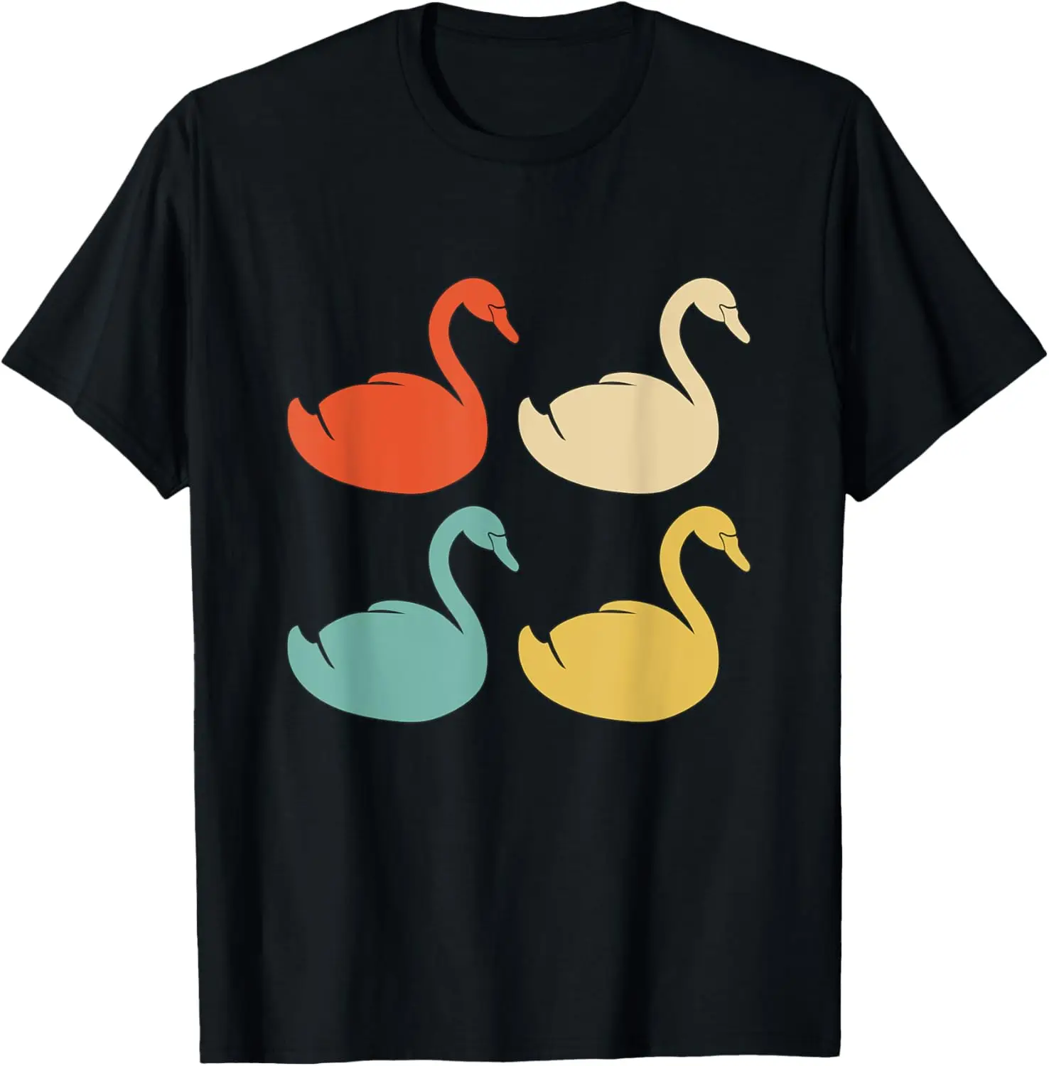 Retro Colors Swan Gift Swan T-Shirt