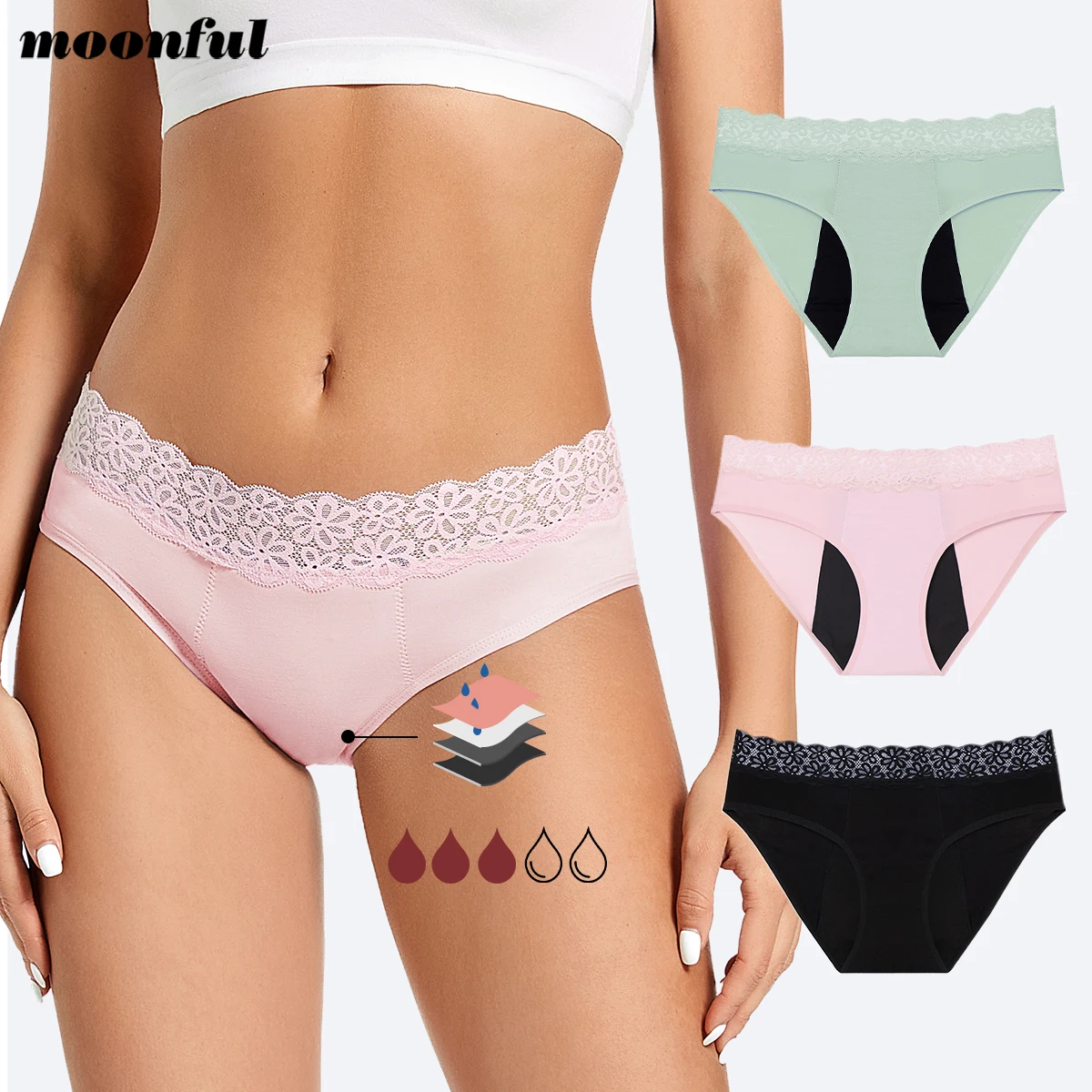 Menstrual Cycle Absorbent Underwear Cotton Menstrual Panties Woman Leak Proof Period Underwear Heavy Flow Panties for Monthly