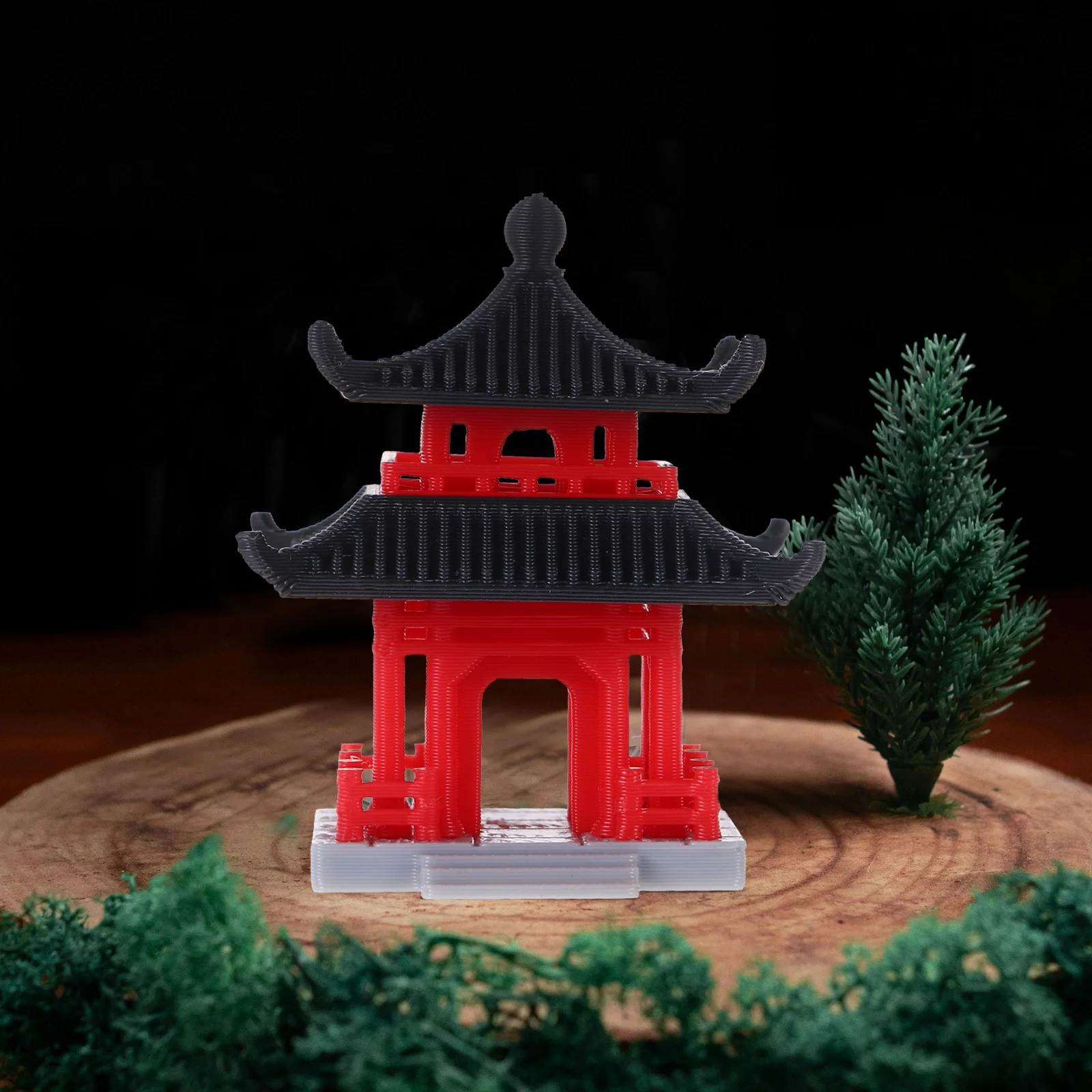 

1pcs Square Pavilion Ornaments Home Decor Aquarium Micro Landscape Fish Tank Accessories Plastic Model Figurine Japanese