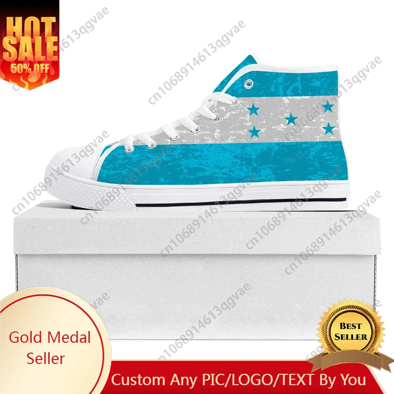 

Honduran Flag High Top High Quality Sneakers Mens Womens Teenager Canvas Sneaker Honduras Casual Couple Shoes Custom Shoe