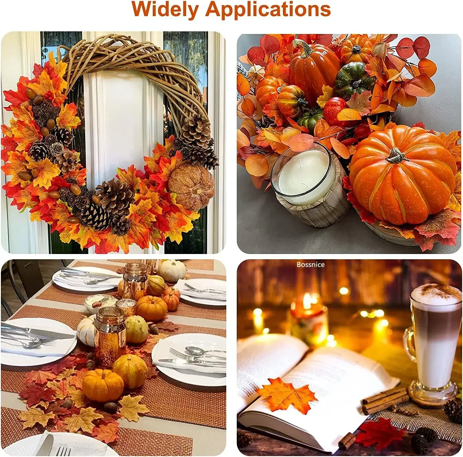 100 قطعة من أوراق الخريف، أوراق القيقب، أوراق صناعية، أوراق الخريف، أوراق الحرف اليدوية لتزيين غرفة موضوع الخريف